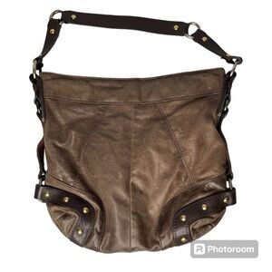 Y2K Tasche Brown Leather Hobo Shoulder Bag